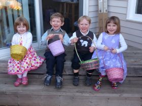 April 24, 2011 - Isabel, Kaitlyn and Kaiser boys on their Easter Egg Hunt