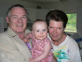 Aug 14/07 - Isabel with Grandpa Rick & Grandma Gaye