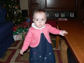 Dec 25/07 - Isabel looking her Christmas best
