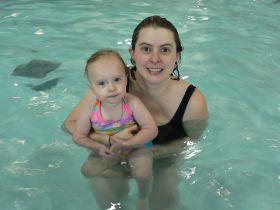 June 14/08 - Isabel and mommy in the water