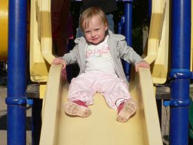 July 9/08 - Isabel on a slide